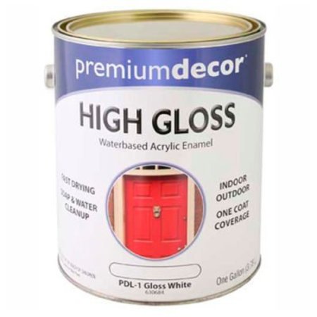 GENERAL PAINT Interior/Exterior Paint, Gloss, White, 1 gal 630684